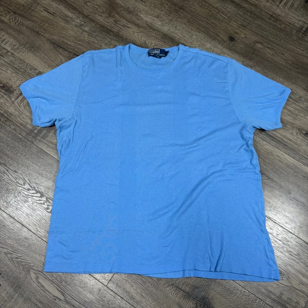 Polo Ralph Lauren Mens XXL Textured Ribbed Cotton T-Shirt‎ Short Sleeve